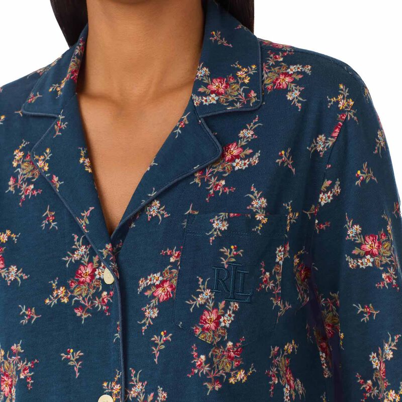 Lauren Ralph Lauren Classic Knits 3/4 Sleeve Notch Collar Pajama Set image number 5